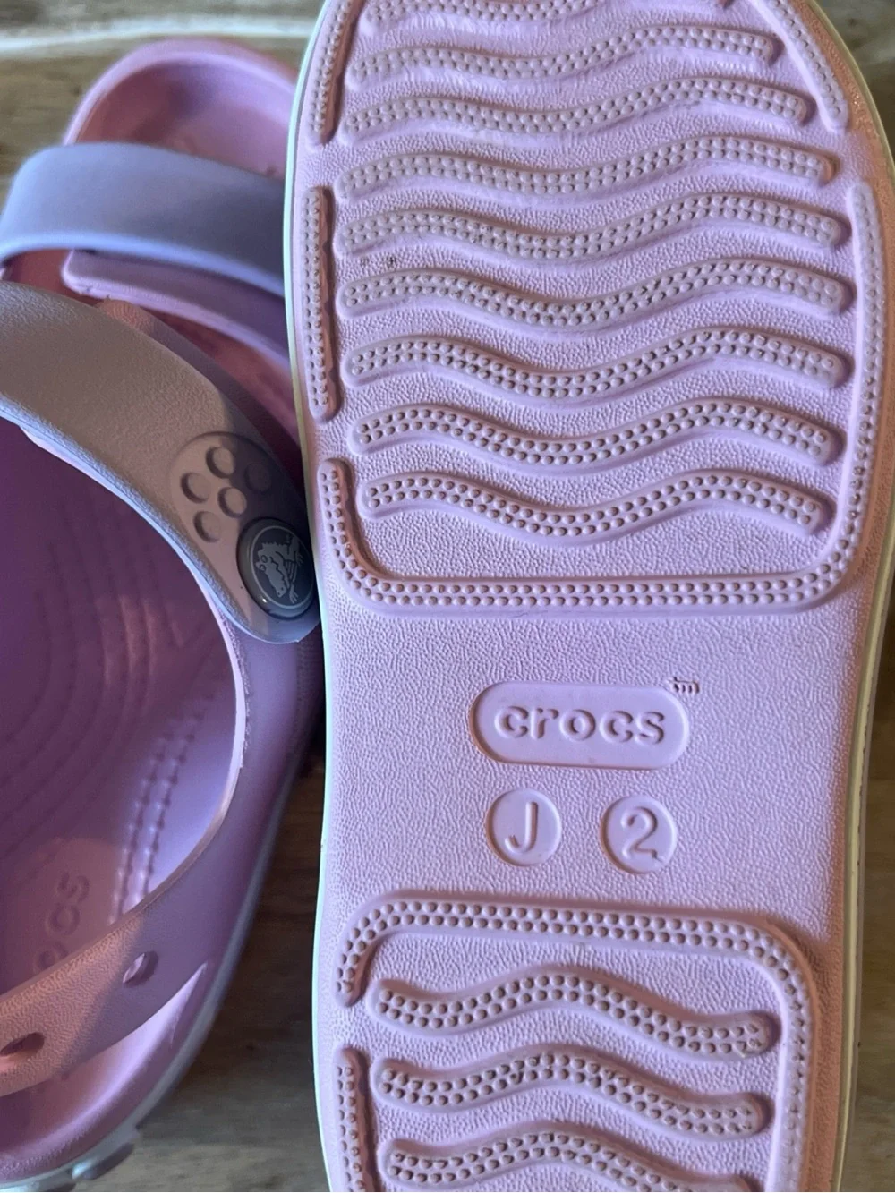 CROCS Kids Pink Dual-Strap Sandals